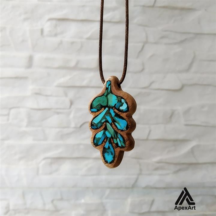 پلاک فیروزه کوبی شده طرح برگ کد 411